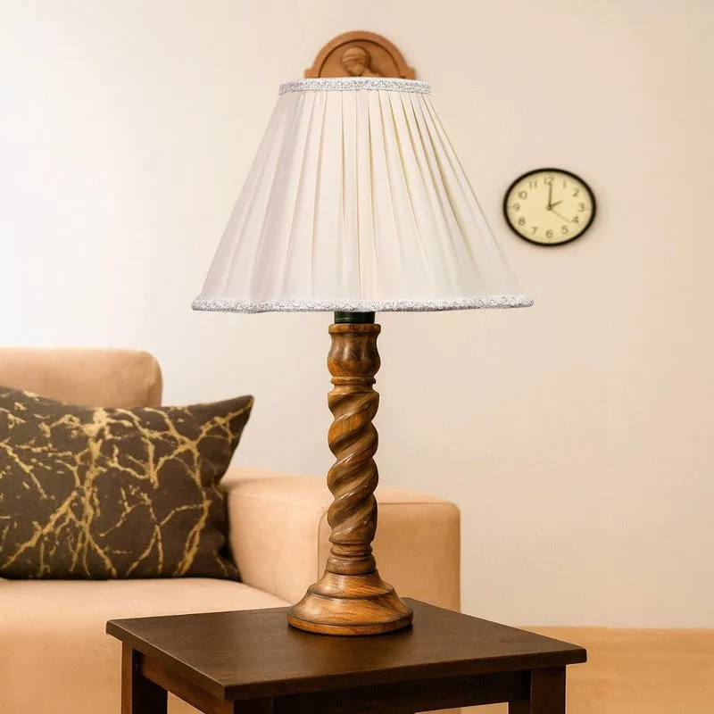 Elvane Aerin Wooden Table Lamp - OffWhite media 4
