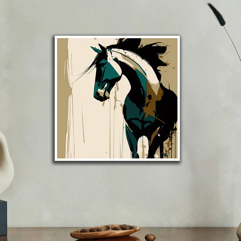 Stallion Lines Wall Art with White Frame media 1