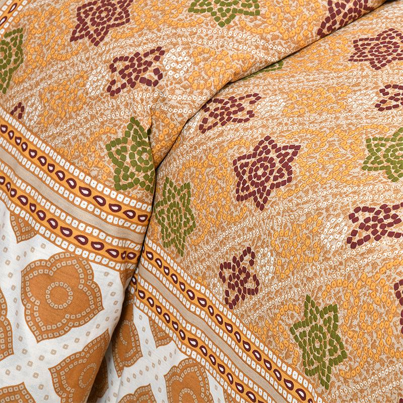 Karna Ethnic Cotton Bedsheet (Orange) - 180 TC media 3