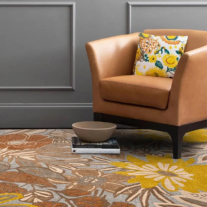 Palantir Hand Tufted Floral Wool & Nylon Carpet - Yellow media 8