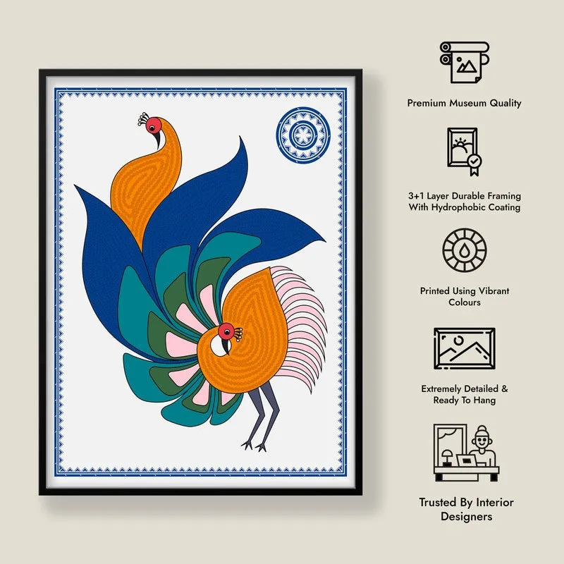 Mayurika Framed Madhubhani Canvas Wall Painting media 9