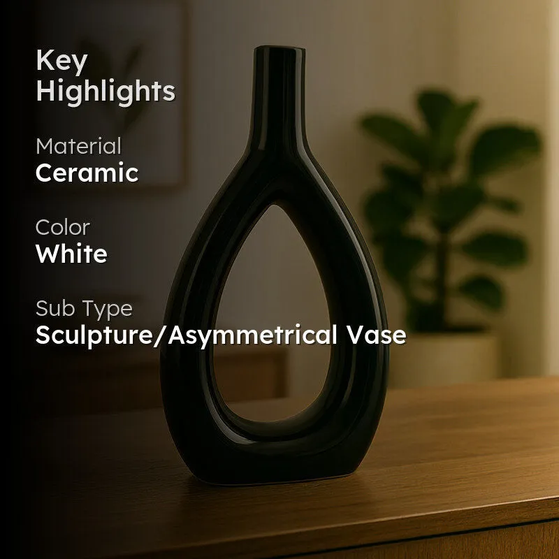 Nivo Ceramic Vase - Black media 2