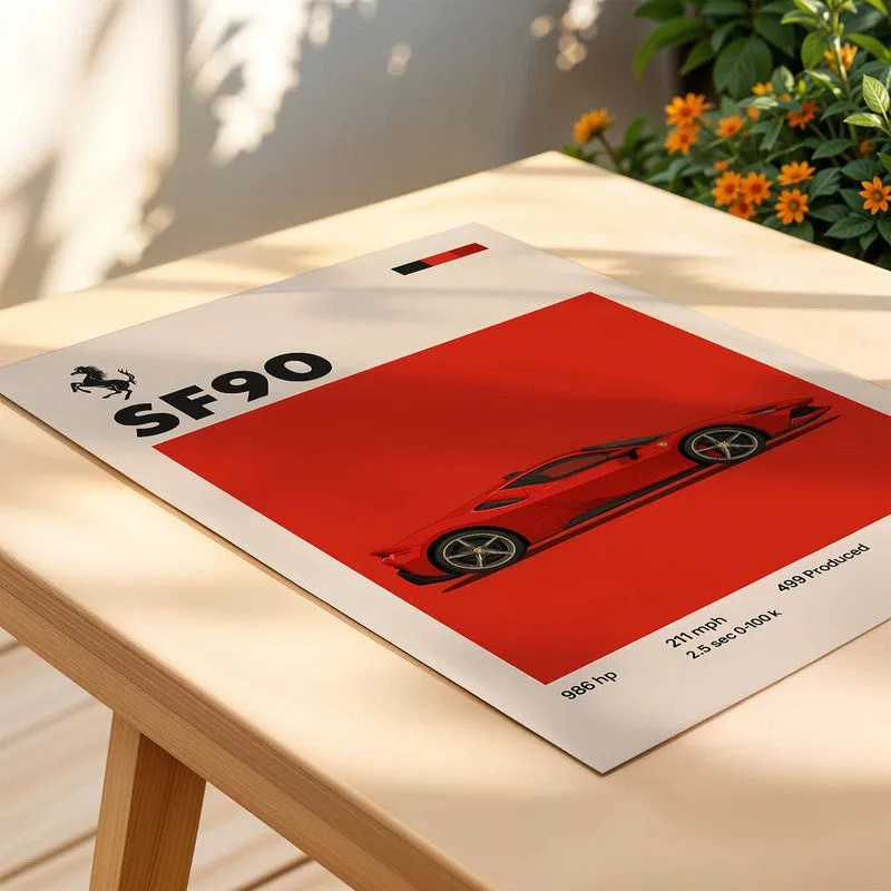 Ferrari SF90 Wall Poster media 4