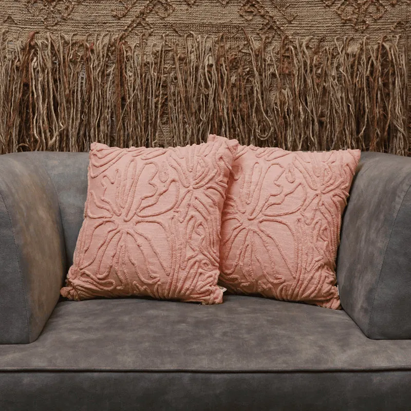 Plushie Petals Tufted Cushion Cover (Pale Pink) - Set Of Two media 1