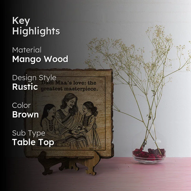 Dadi Maa: Greatest Masterpiece Wood Showpiece - Square media 2