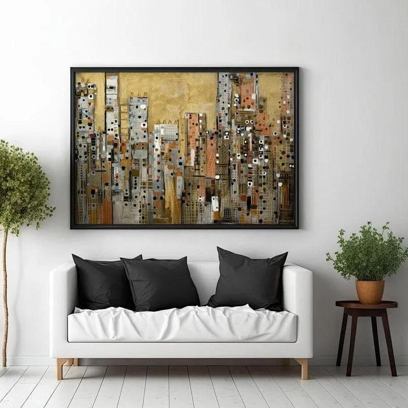 Golden Sky Scape Canvas Wall Painting - Black Frame media 3