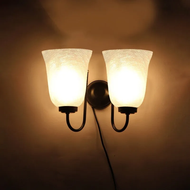 Crystal Bloom Twin Shade Glass Wall Lamp media 7