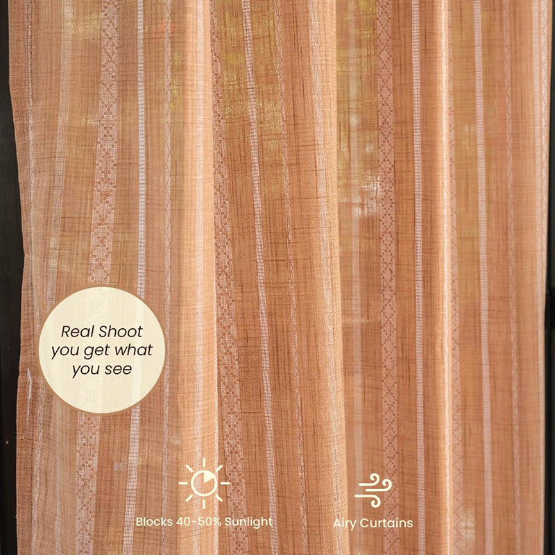 Urban Space Vertical Weaves Curtain (Muddy Pink) - Set Of Two media 4