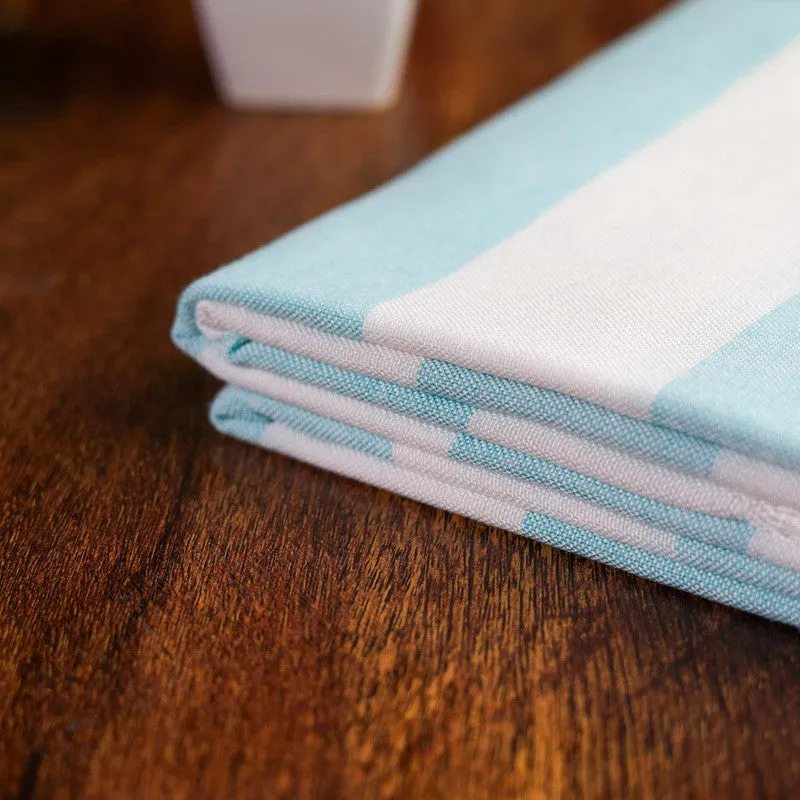 Swaddlix Striped White & Blue Bamboo Bath Towel media 5