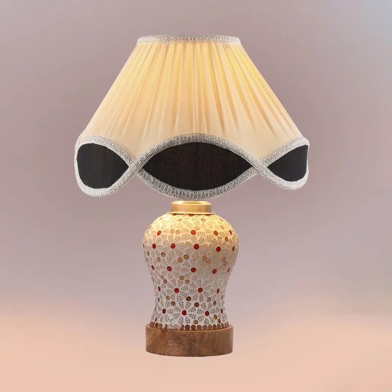 Harmyra Arc Pleated Wooden Table Lamp - Multicolor media 6