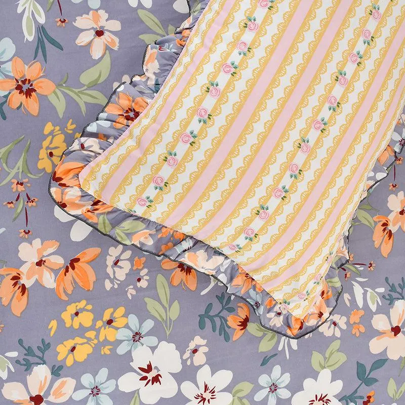 Kyoto Zen Floral Microfiber Bedsheet - 210 GSM media 6