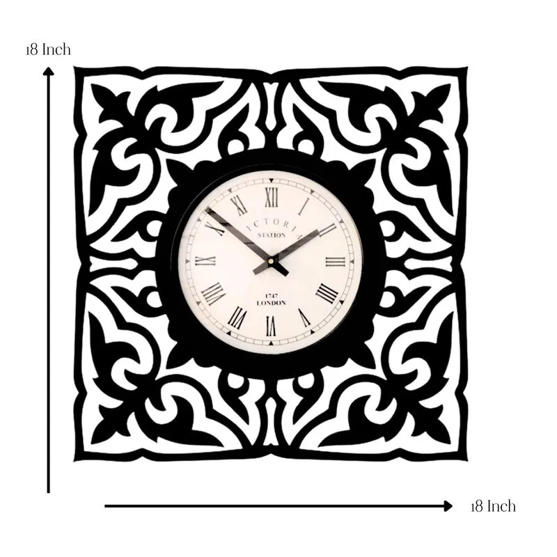 Flora Steel Analog Wall Clock - Black media 7