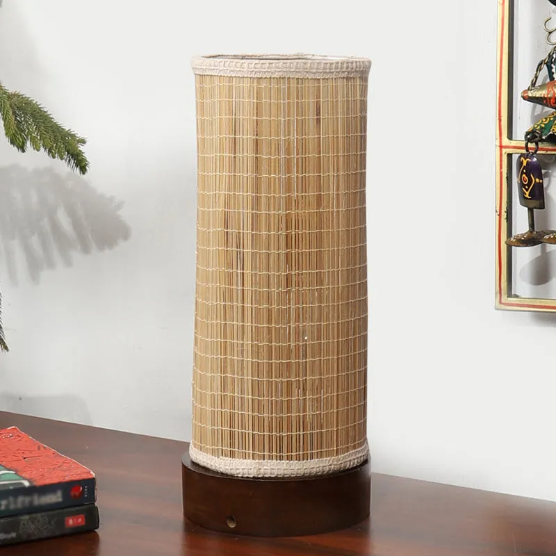 Cylindra Bamboo Table Lamp - Brown media 3