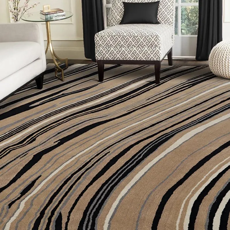 Bastet Hand Tufted Abstract Wool & Nylon Carpet - Black media 3