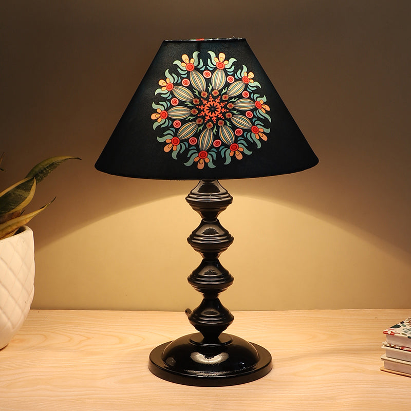 Toile Knot Printed Metal Table Lamp - Multicolor