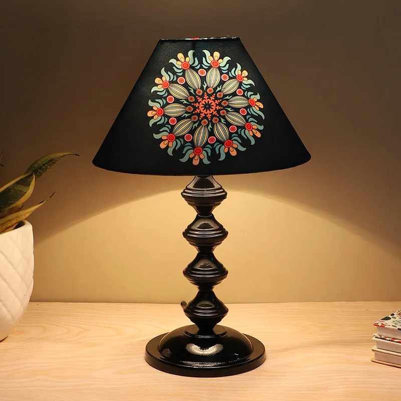 Toile Knot Printed Metal Table Lamp - Multicolor media 1