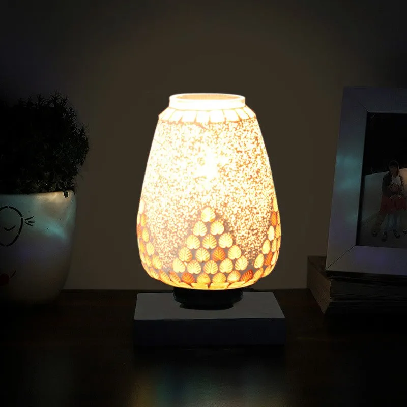 Glowflame Glass Table Lamp With Wooden Base - Multicolor media 3