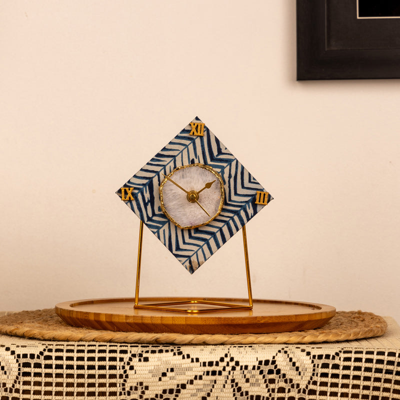 Azure Chevron MDF Clock - Diamond media 7