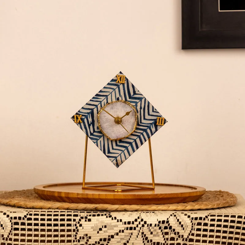 Azure Chevron MDF Clock - Diamond media 7