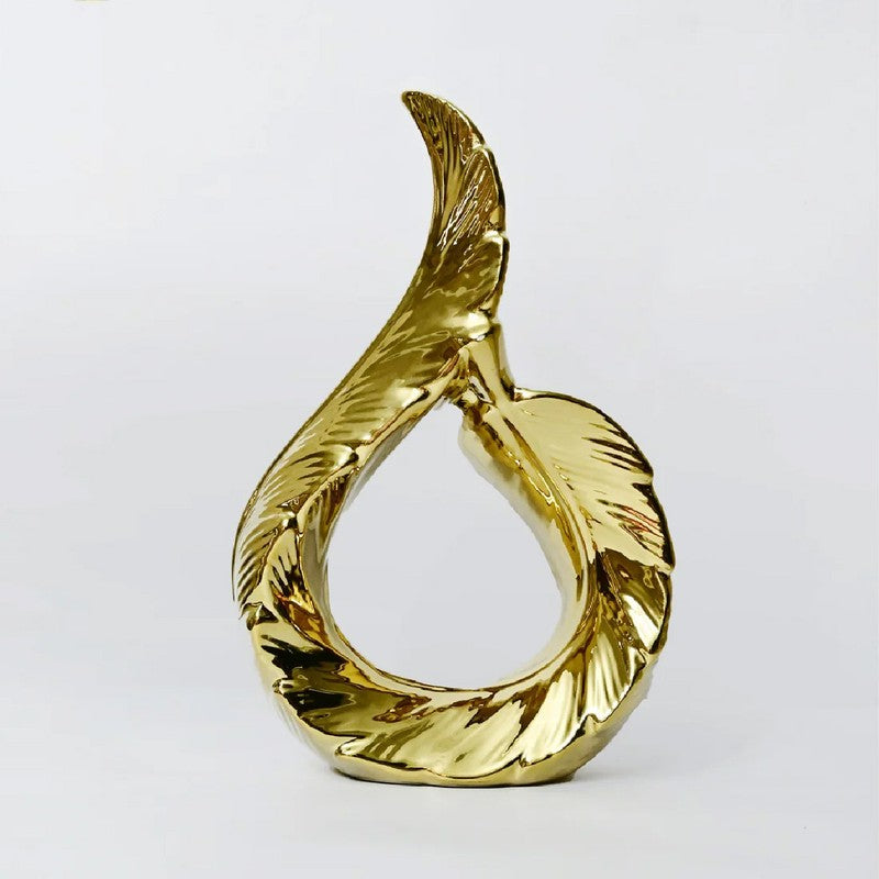 Zynera Emerald Curve Decorative Showpiece - Gold media 3