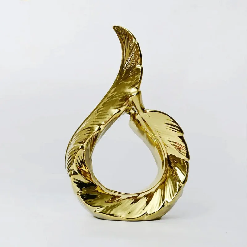 Zynera Emerald Curve Decorative Showpiece - Gold media 3