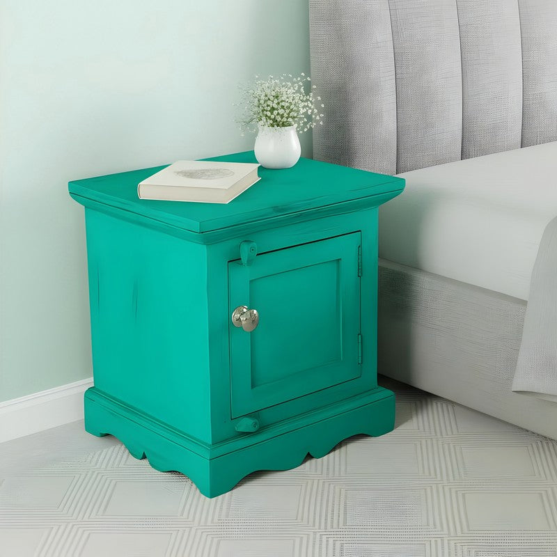 Bverox Sheesham Wooden Side & Bedside Table - Green
