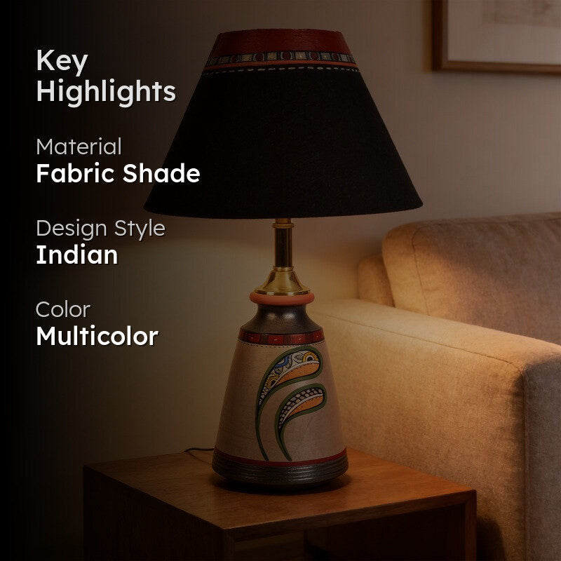 Suri Terracotta Fabric Table Lamp - Multicolor media 2