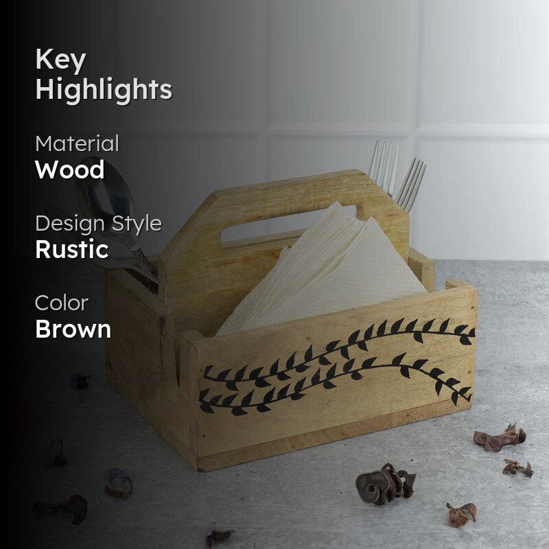 Akia Wooden Cutlery Holder media 2