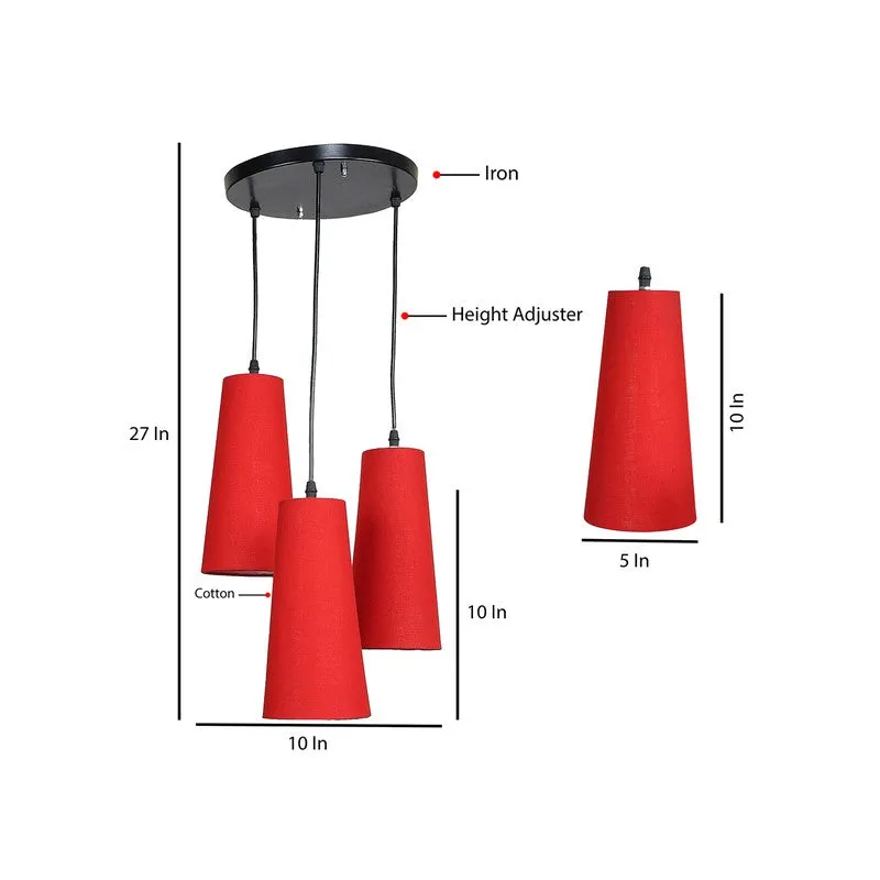Nordic Neutral Triple Metal Ceiling Lamp - Red media 8