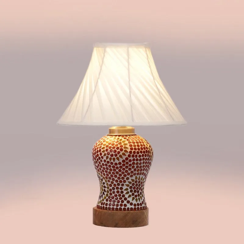 Aranya I Pleated Wooden Table Lamp - Multicolor media 6