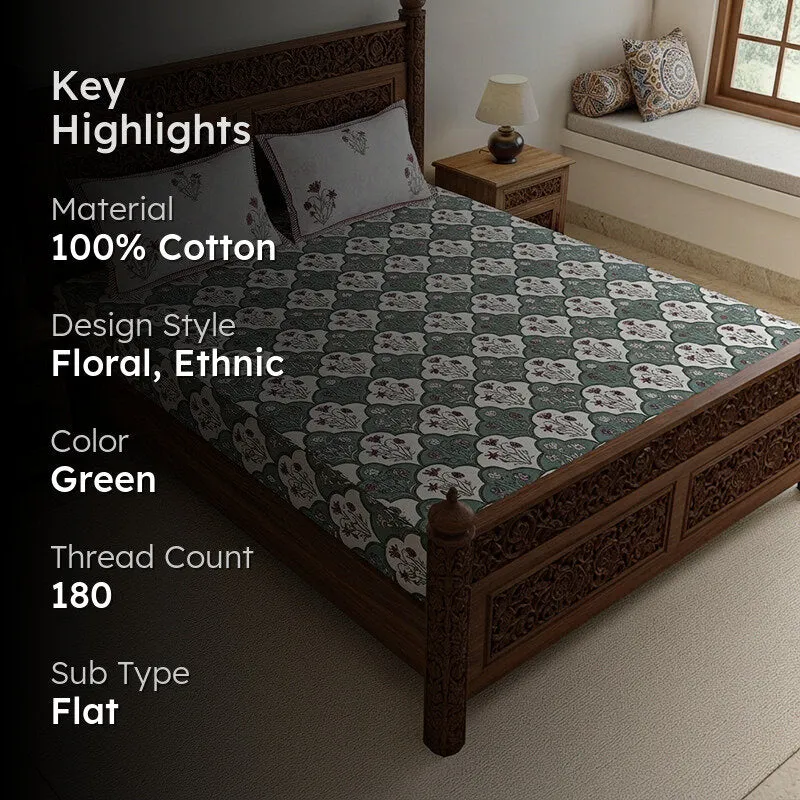 Rupa Cotton Bedsheet (Grey) - 180 TC media 2