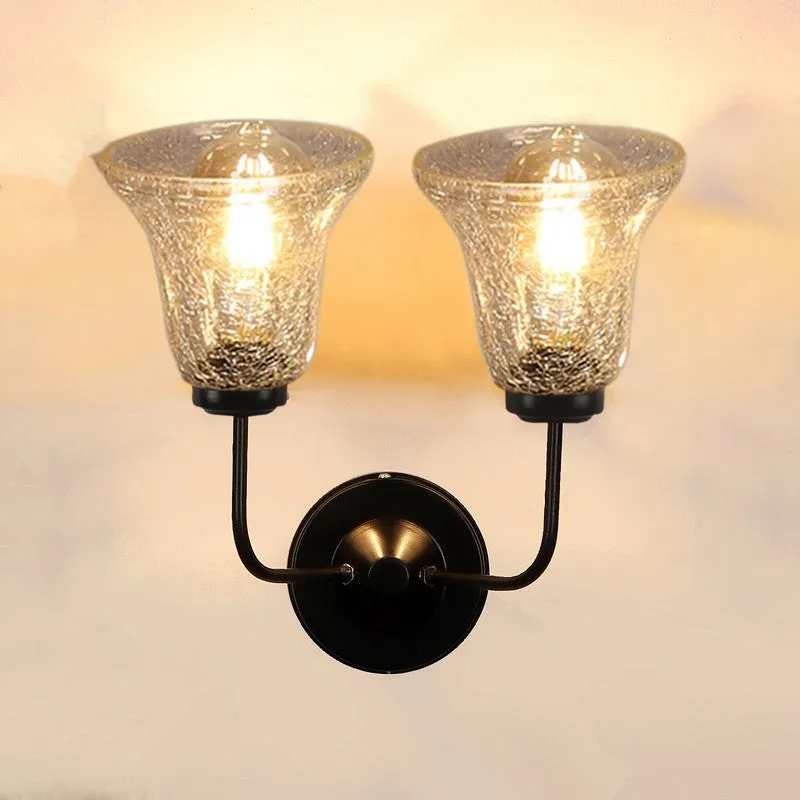 Crystal Flare Tiwn Shade Glass Wall Lamp media 5