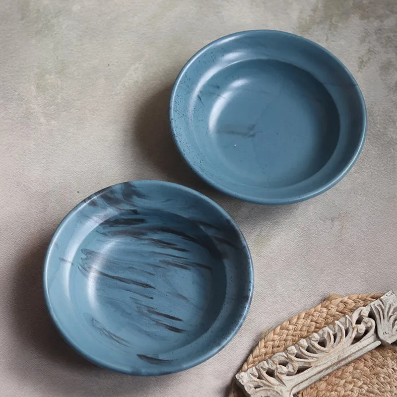 Imogen Ceramic Pasta Plate - Blue media 5