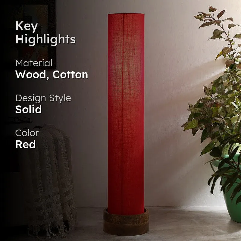 Miza Wooden Tower Floor Lamp - Red media 2