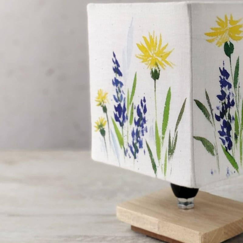 Daylily Bloom Handpainted Fabric Table Lamp - Multicolor media 4