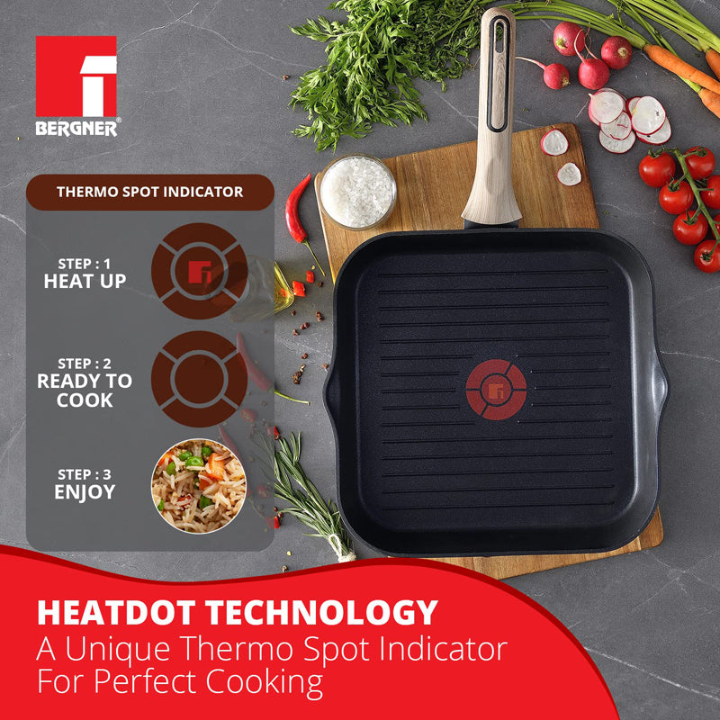 Bergner Ultimate ILag Marble Non-Stick Grillpan (Grey) - 28 CM media 3