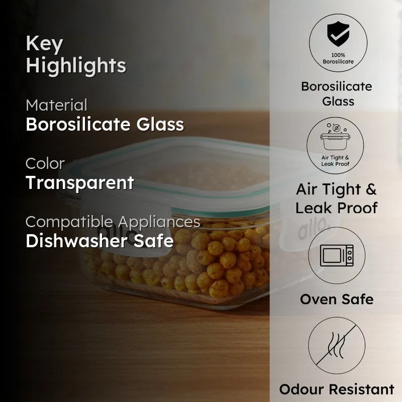 Oliva Square Glass Storage Container - 320 ML media 2