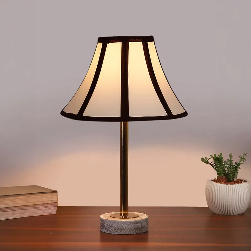 Stripra Rodin Wooden Table Lamp - White,Gold,Black media 2