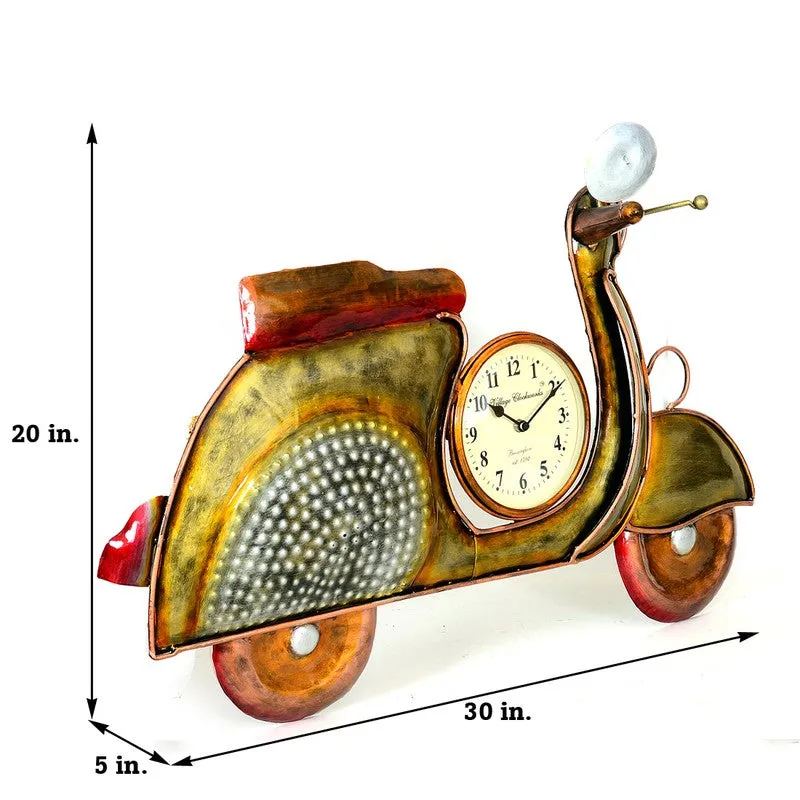 Retro Scooter Design Metal Wall Clock media 9
