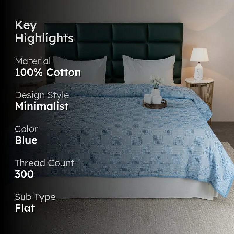 GridForm  Cotton Bedsheet (Blue) - 300 TC media 2