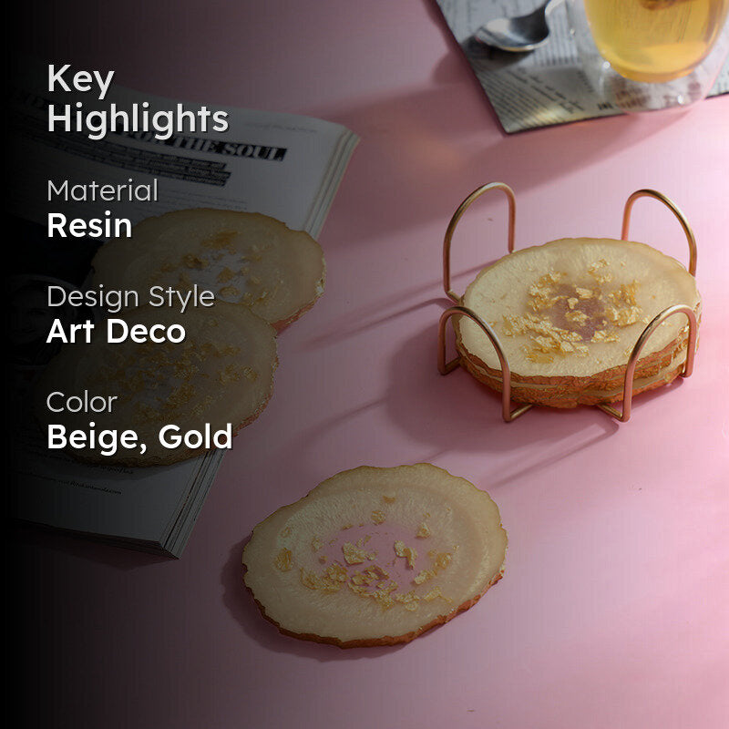 Varq Resin Coaster (Ivory) - Seven Piece Set media 2