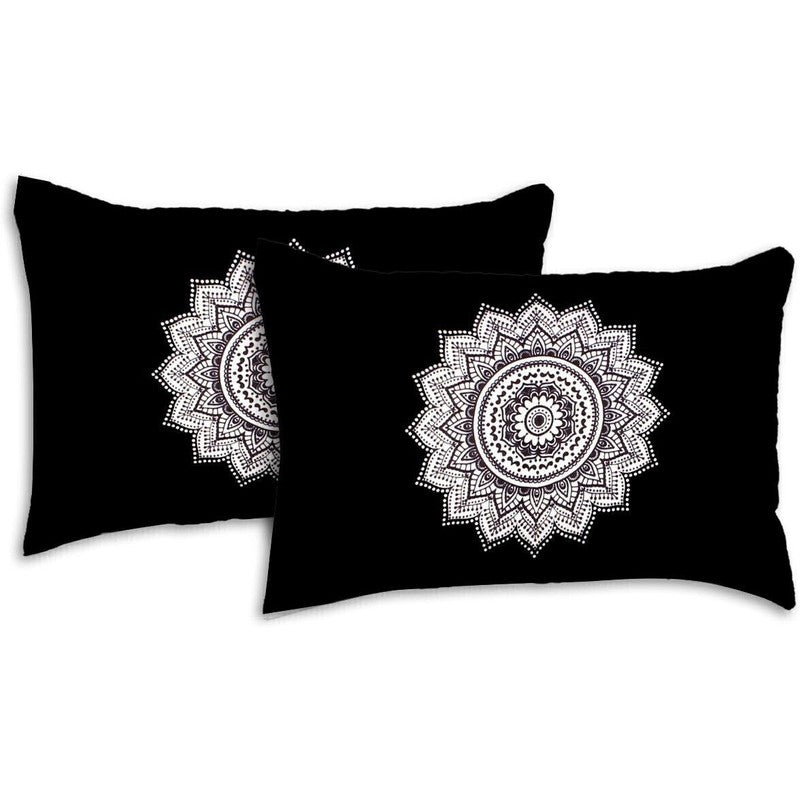 Petalra Cotton Bedsheet (Black,White) - 240 TC media 4