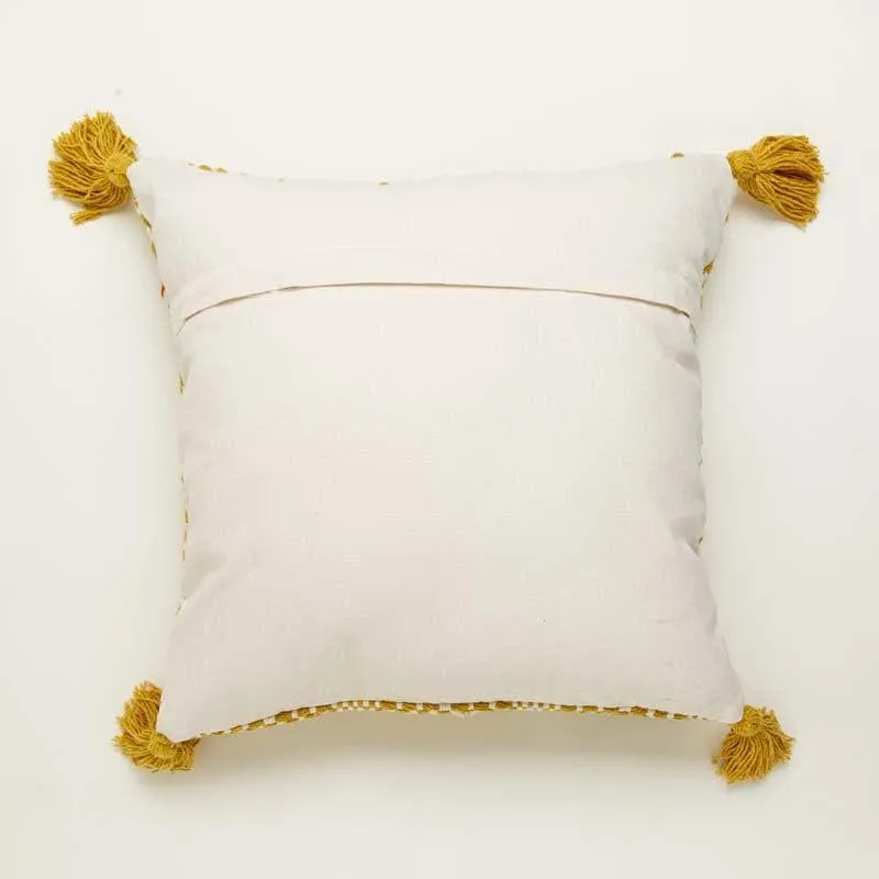 Yellow Diamond Cotton Cushion Cover - Set Of Two media 4