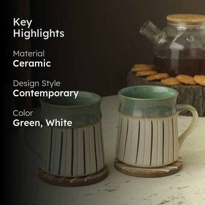 Paige Ceramic Tea Cup (200 mL Each)  -  Set of Two media 2