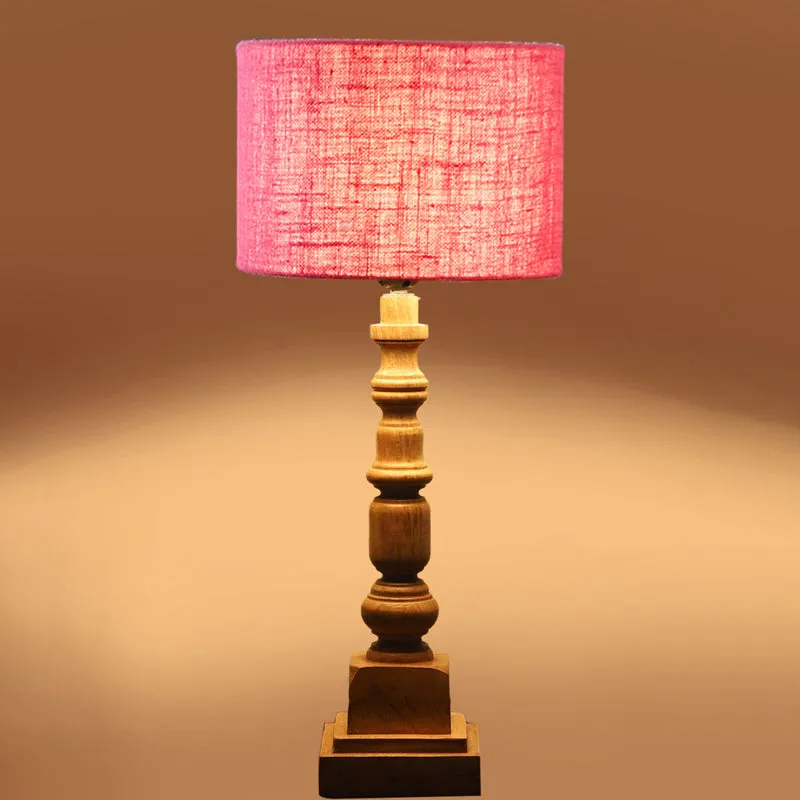 Sienna I Arbor Wooden Table Lamp - Pink,Brown media 5