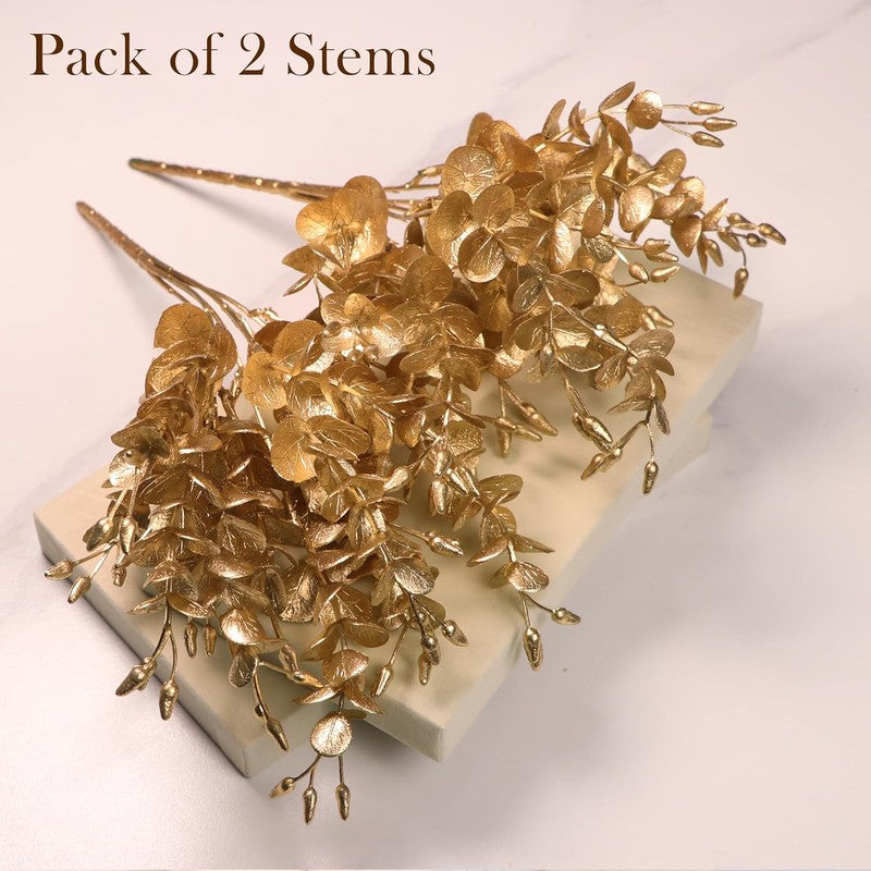 Golden Vine Plastic Artificial Flowers - Set Of Two media 4