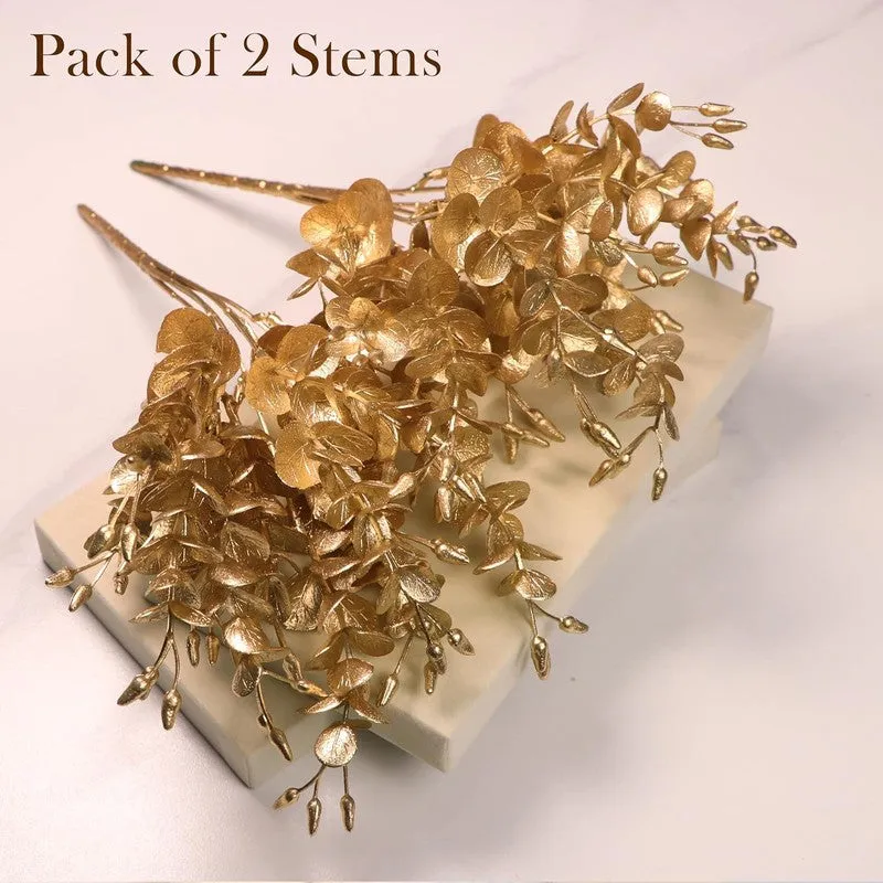 Golden Vine Plastic Artificial Flowers - Set Of Two media 4