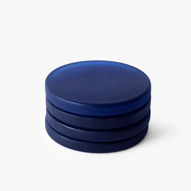 Gloassy Drop Glass Coaster (Blue) - Set Of Four media 3