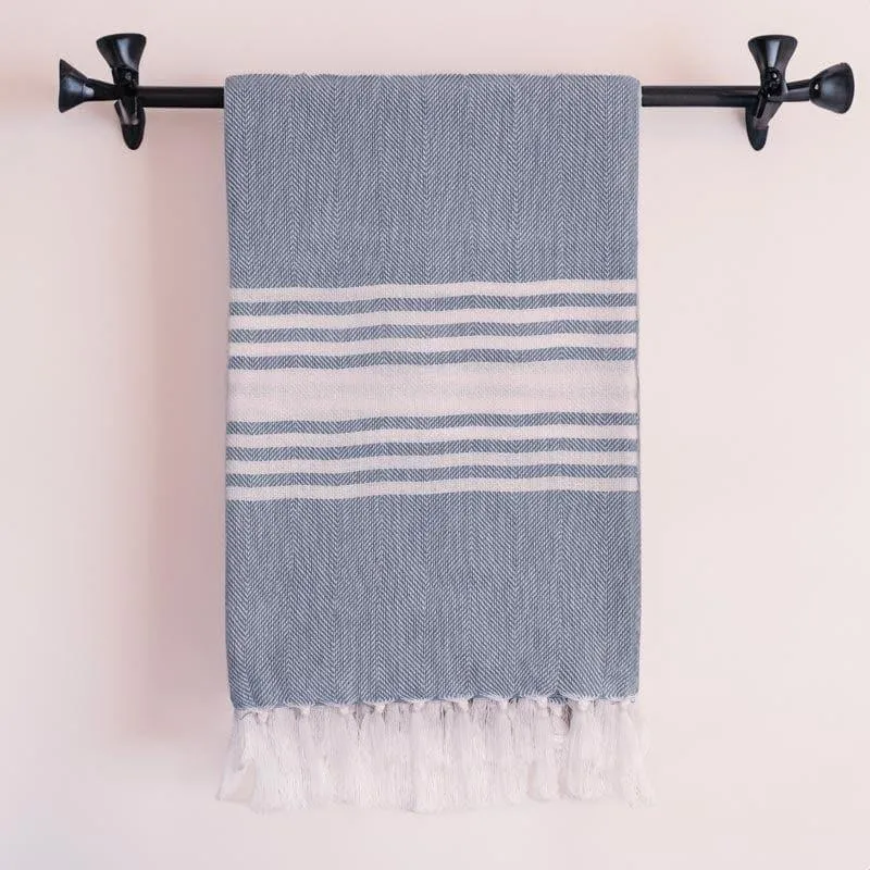 Striped Bliss Bath Towel - Koi Blue media 1