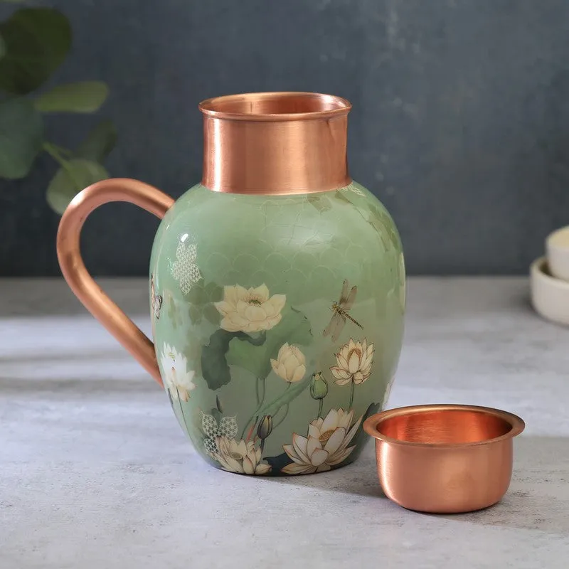 Sage Serenity Copper Jug with Tumbler - Two Piece Set media 1